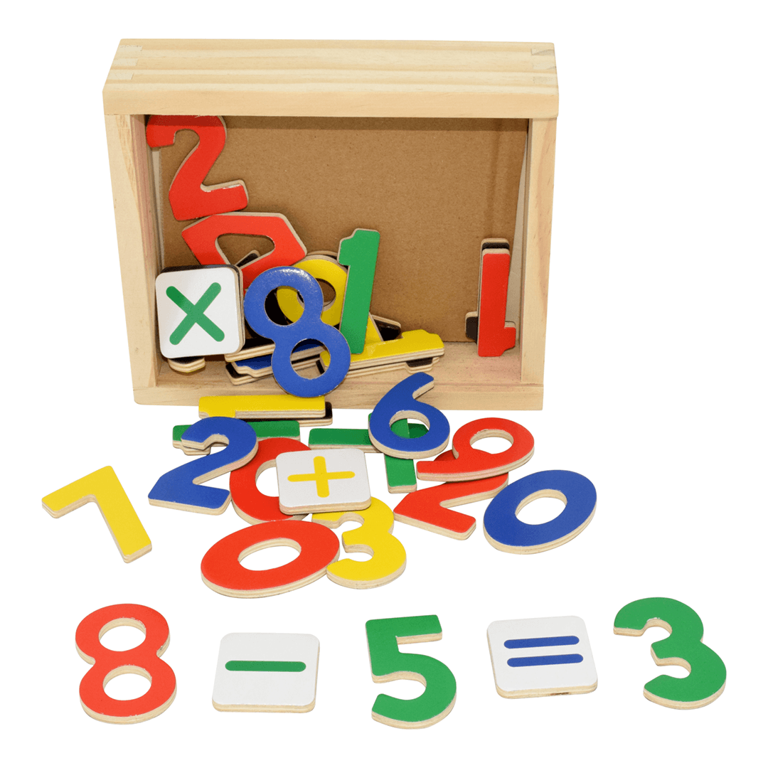 Wooden Magnetic Numbers 37pce