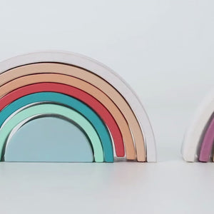 Wooden Stacking Rainbow - PEACH / BLUE
