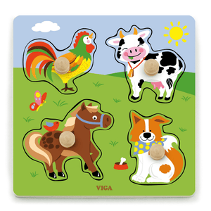 Big Knob Puzzle - Farm Animals