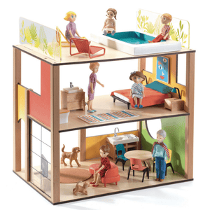 City House Doll's House with Furniture