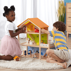 Colourful 3 Level Wooden Doll House