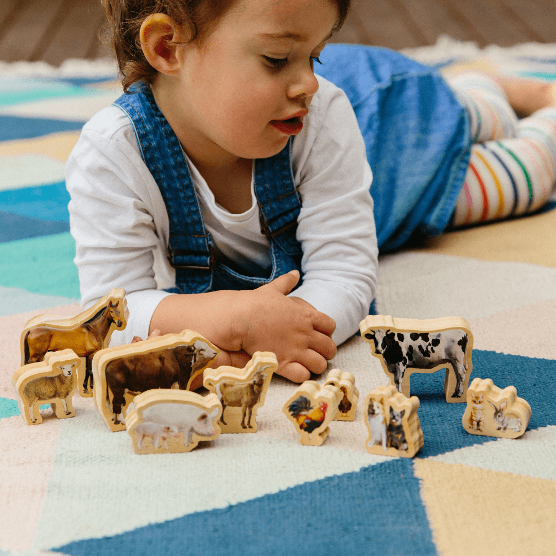 Wooden Farm Animal Play Figurines
