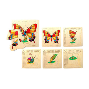 Fun Factory - Wooden Butterfly Lifecycle Puzzle - 5 layer - CleverStuff