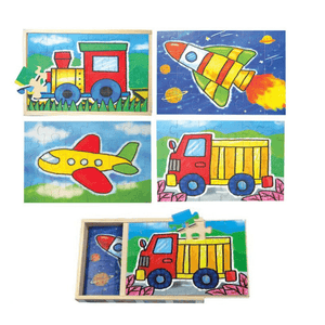 Box of 4 Vehicle Puzzles - 24 pieces each