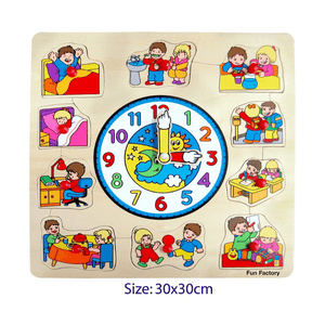 Square Clock with Children Puzzle