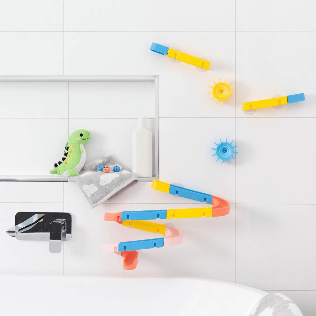 Kids Bath Toys Assemble Set - 24pcs Diy Wall Suction Water Slide