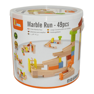 Wooden Marble Run - 49 pieces