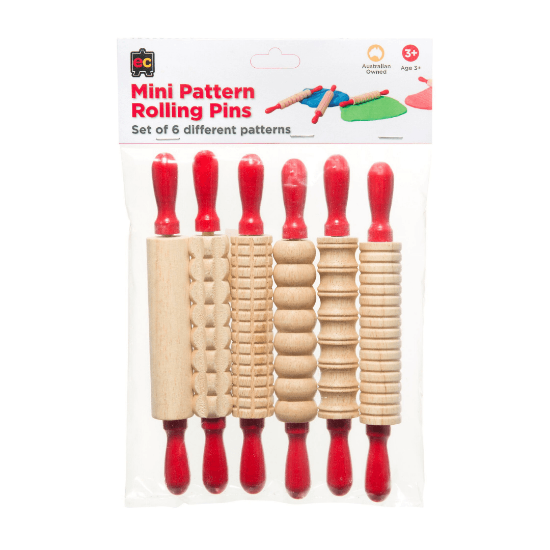 Mini Patterned Rolling Pin - 6 Pack