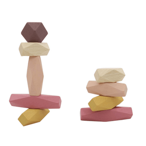 Pastel Balancing Wooden Stacking Stones