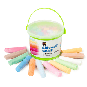 Colourful Sidewalk Chalk  - 24 Piece Bucket