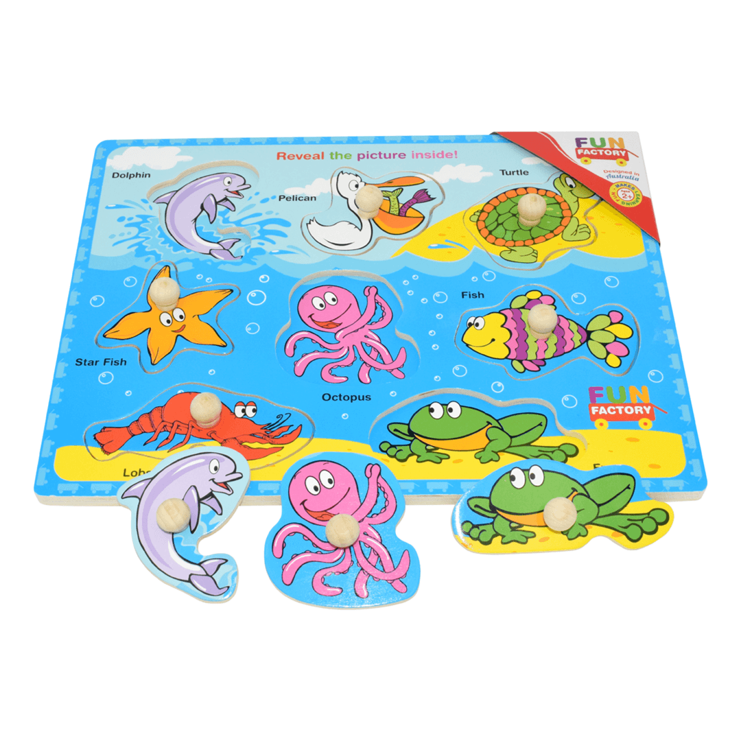 Colourful Sealife Puzzle with Knobs