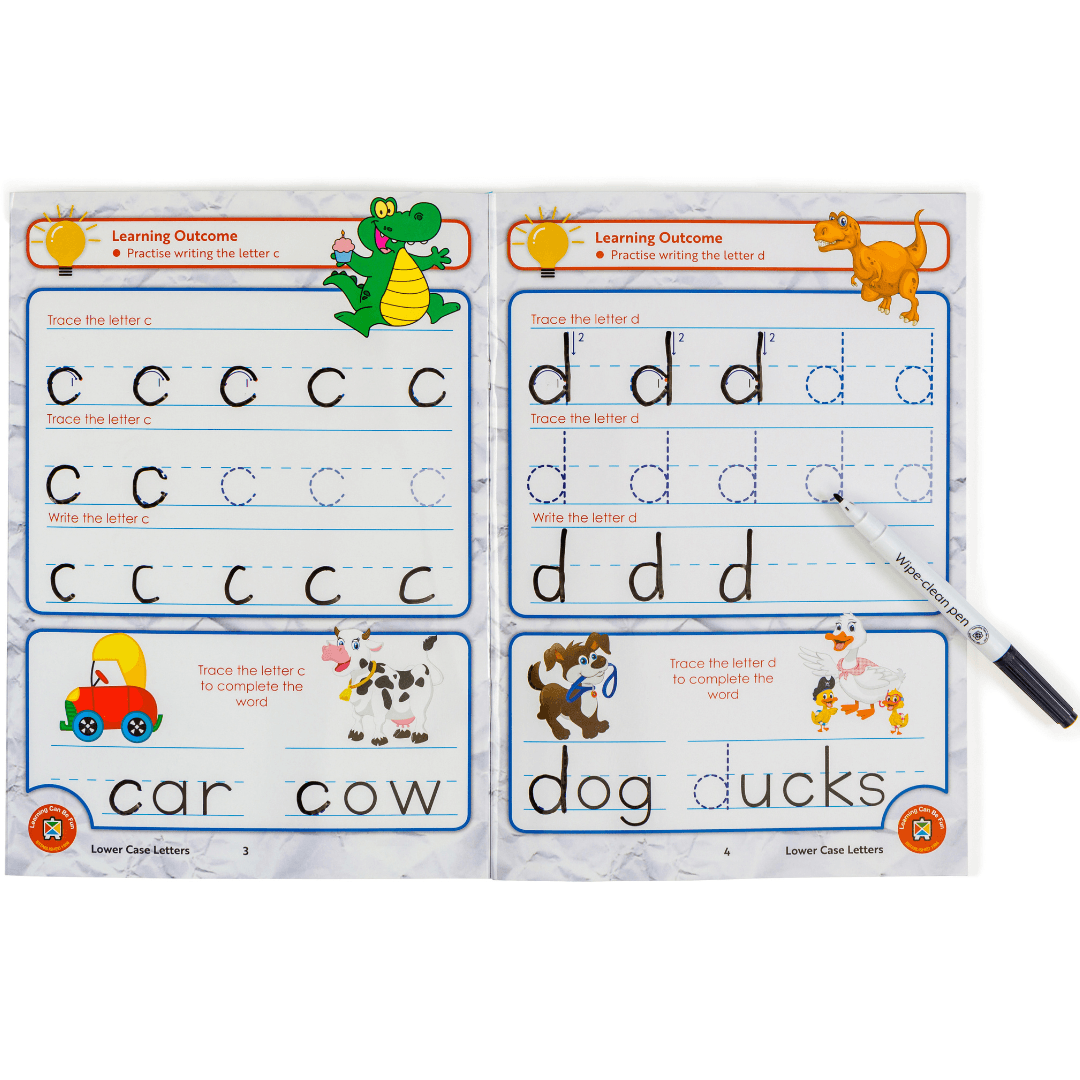 Wipe-Clean Learning Book - Lower Case Letters