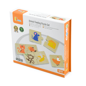 Wooden Animal Feeding Puzzle Set