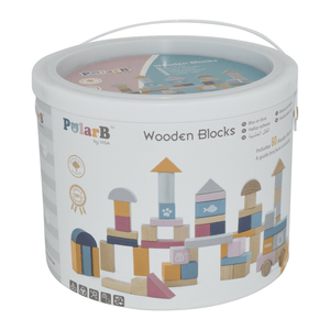 Wooden Pastel Blocks - 60 pieces