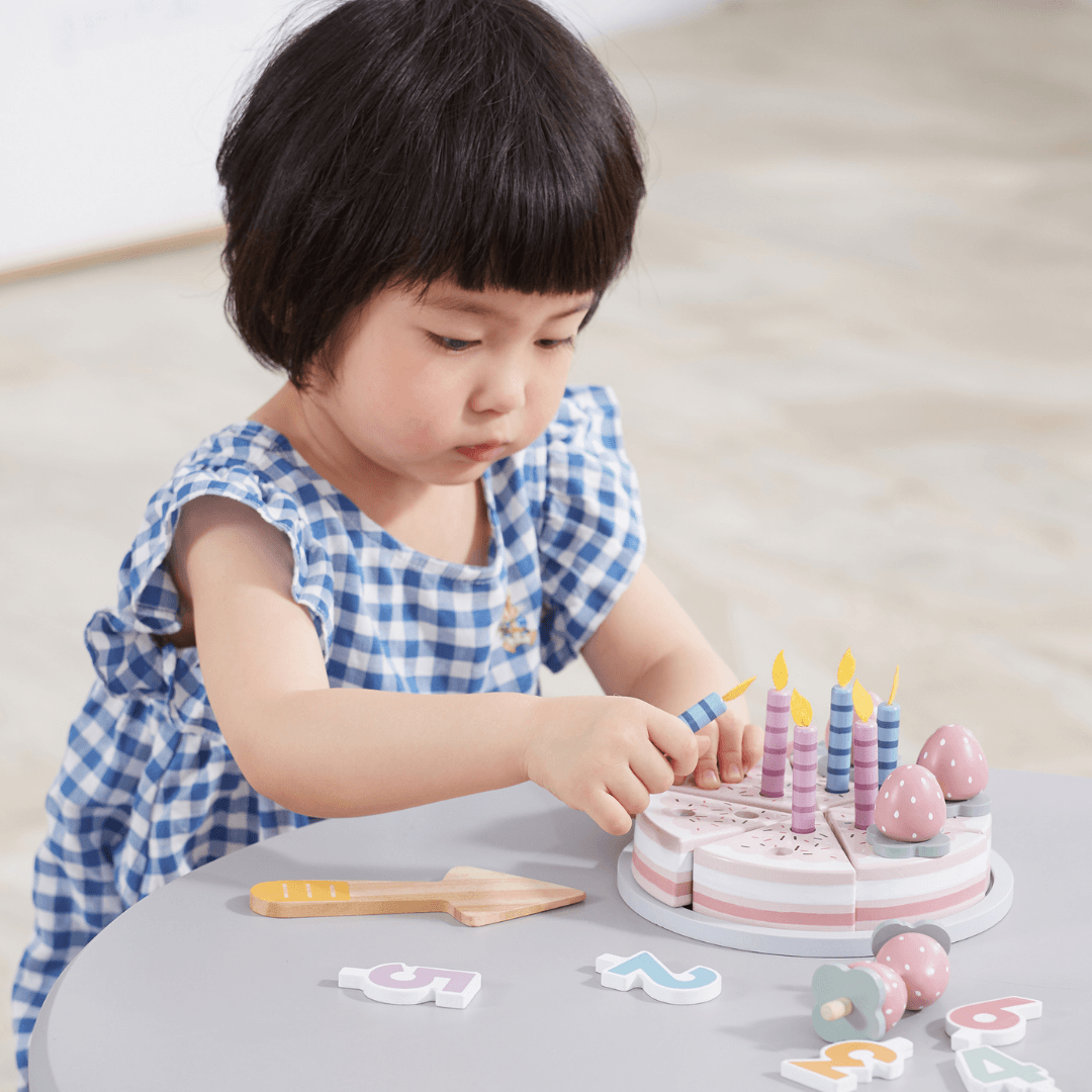 Pink Wooden Birthday Cake with Accessories – Clever Cats