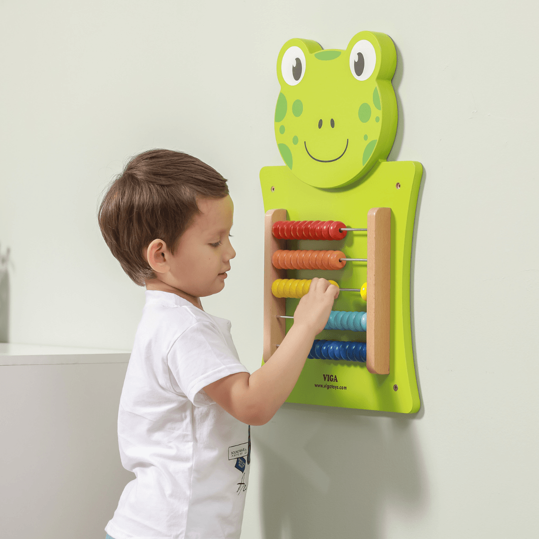 Wooden Frog Wall Activity Toy