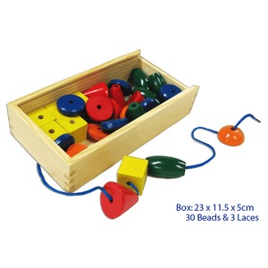 Lacing Beads in a Box - 30 pieces