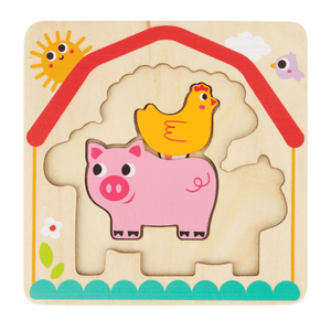 Wooden Layered Farm Animal Puzzle