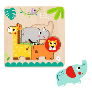 Wooden Layered Jungle Animal Puzzle