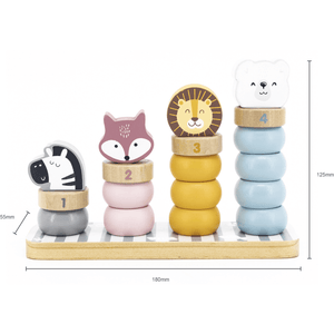 Pastel Ring Stacking Toy with Animals