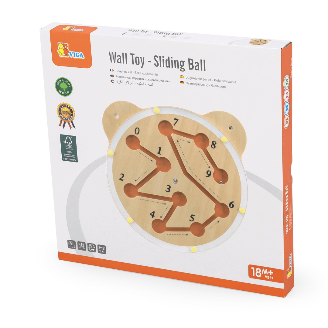 Wooden Wall Toy - Sliding Ball