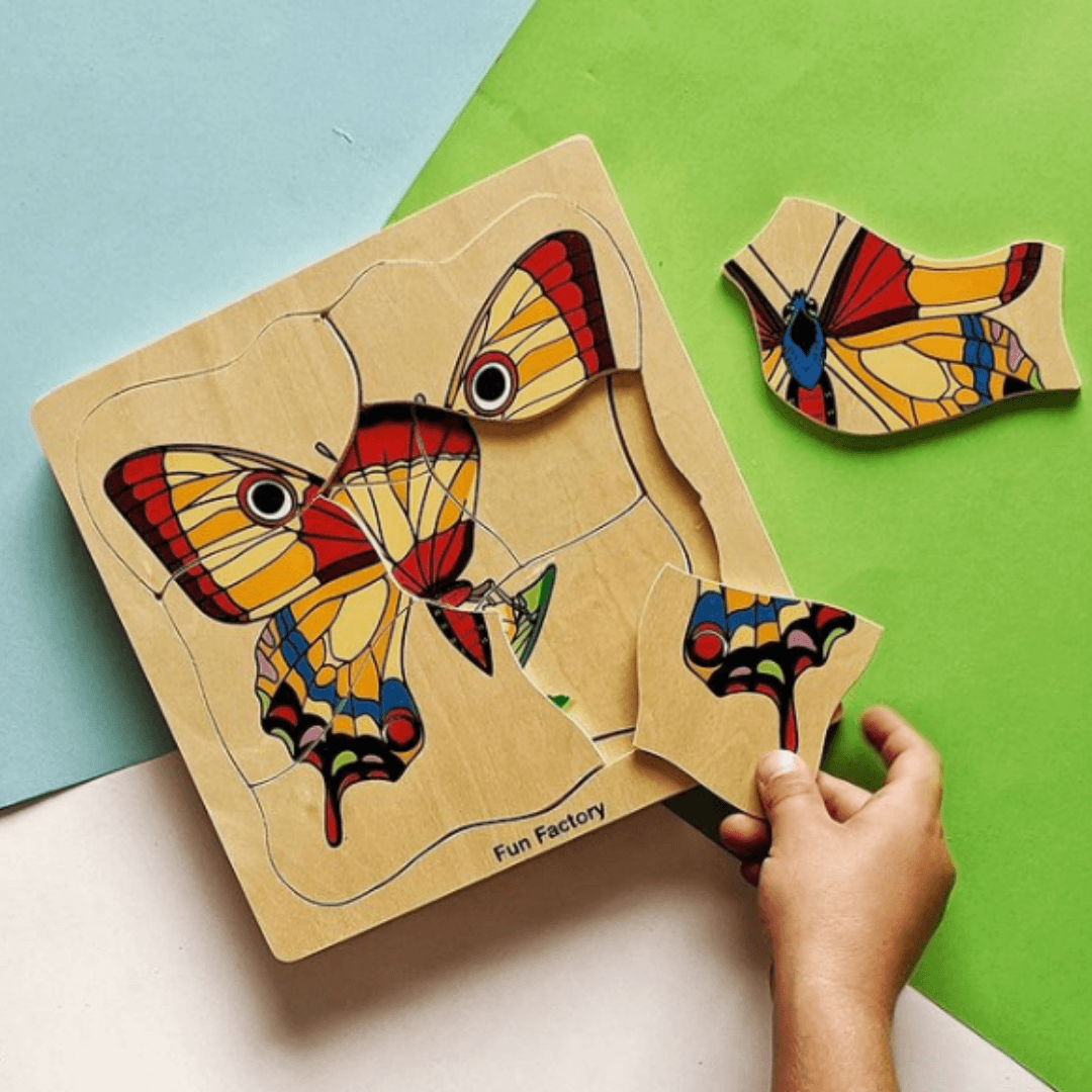 Fun Factory - Wooden Butterfly Lifecycle Puzzle - 5 layer - CleverStuff