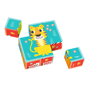 Animal Cube Puzzle with Drawing Cards