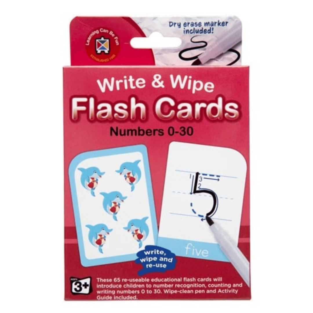 Numbers 0-30 Flash Cards - WRITE & WIPE with Marker